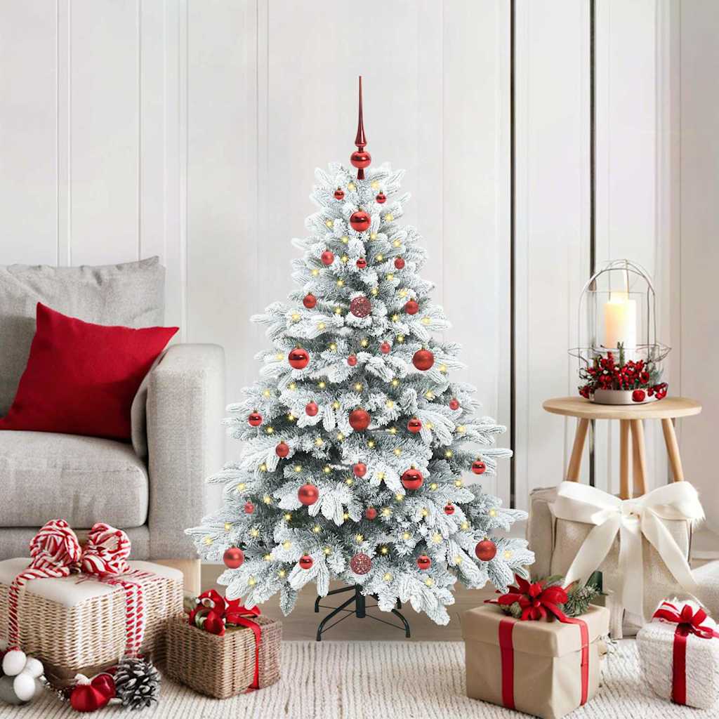 Künstlicher Weihnachtsbaum mit 150 LEDs Weiß 120 cm PE und PVC