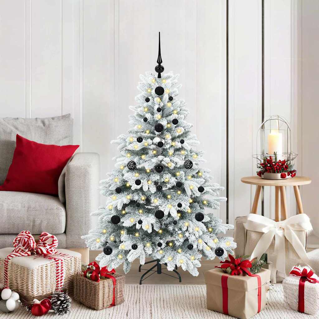 Künstlicher Weihnachtsbaum mit 150 LEDs Weiß 120 cm PE und PVC