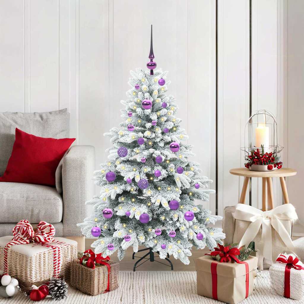 Künstlicher Weihnachtsbaum mit 150 LEDs Weiß 120 cm PE und PVC