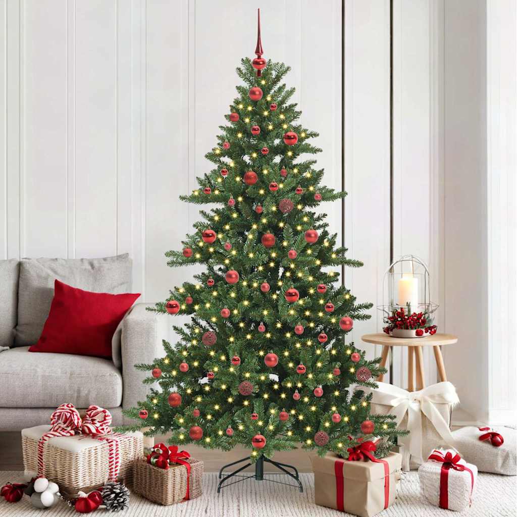 Künstlicher klappbarer Weihnachtsbaum Grün 180 cm PVC und Stahl