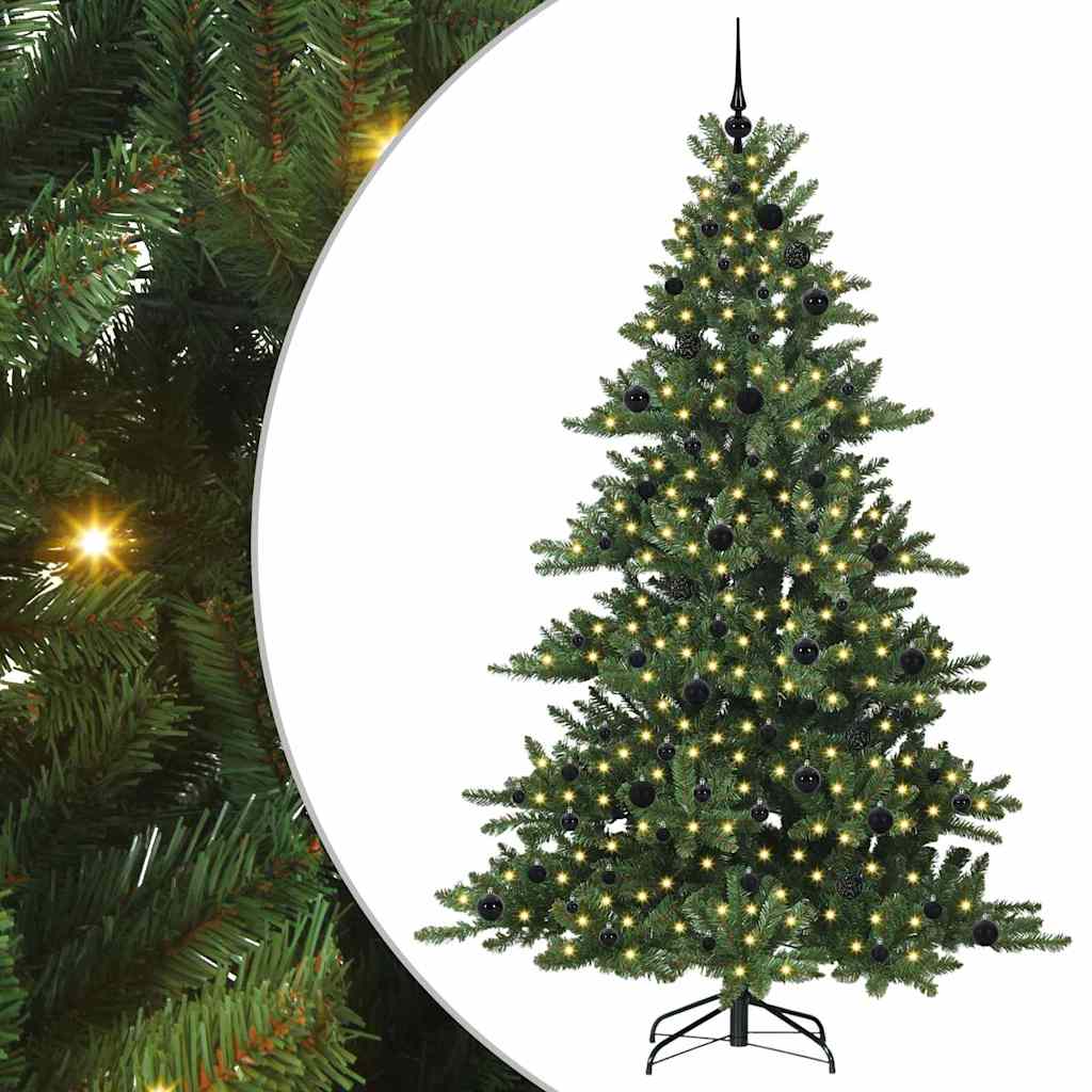 Künstlicher klappbarer Weihnachtsbaum Grün 210 cm PVC und Stahl