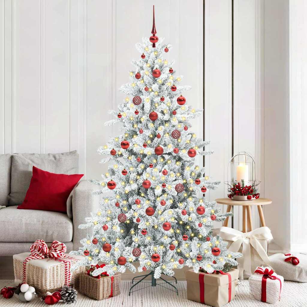 Künstlicher klappbarer Weihnachtsbaum Weiß 180 cm PVC und Stahl