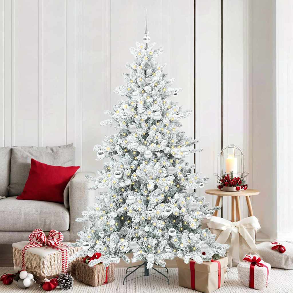 Künstlicher klappbarer Weihnachtsbaum Weiß 180 cm PVC und Stahl