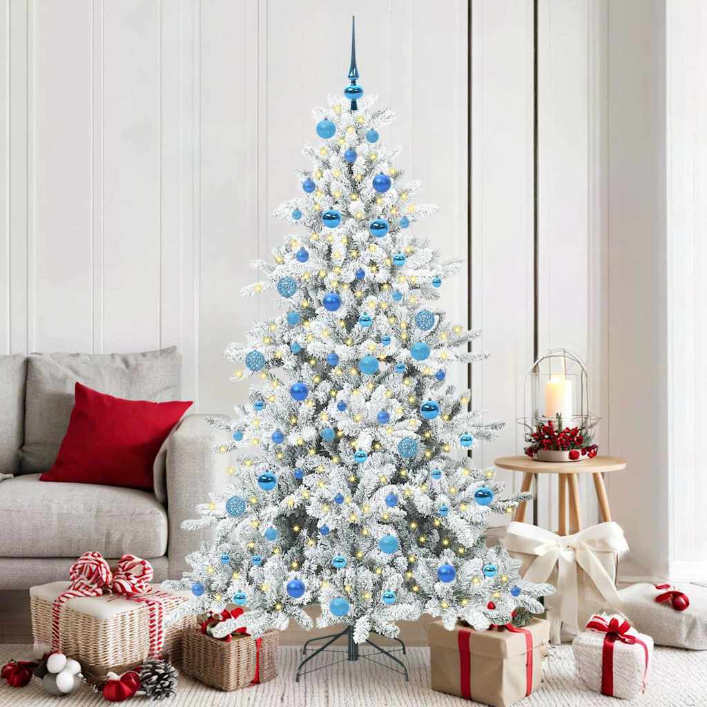 Künstlicher klappbarer Weihnachtsbaum Weiß 180 cm PVC und Stahl