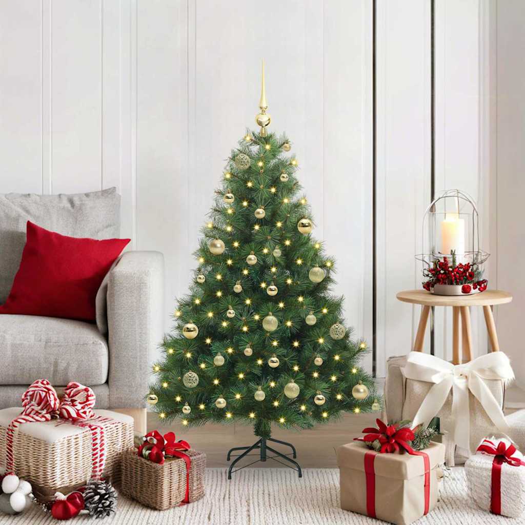Künstlicher Weihnachtsbaum mit 150 LEDs Grün 120 cm PE und PVC