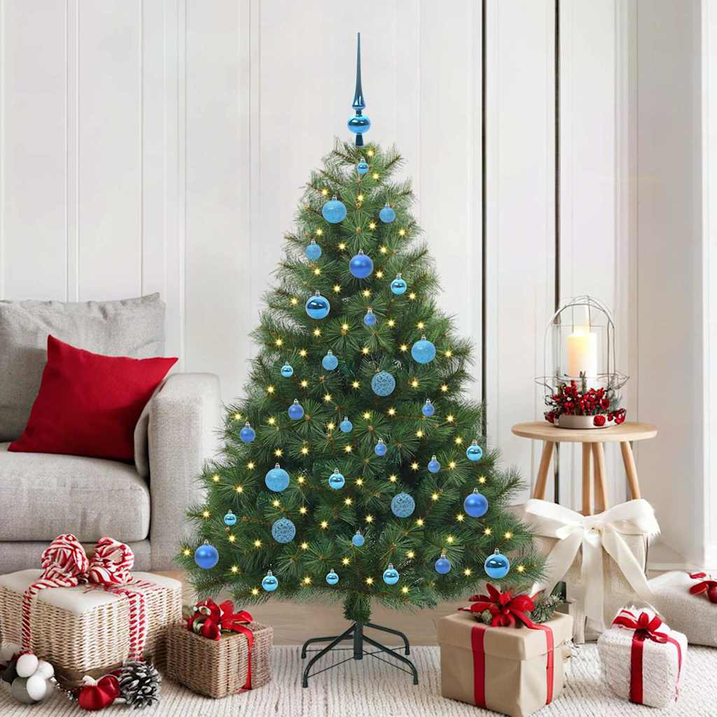 Künstlicher Weihnachtsbaum mit 150 LEDs Grün 150 cm PE und PVC