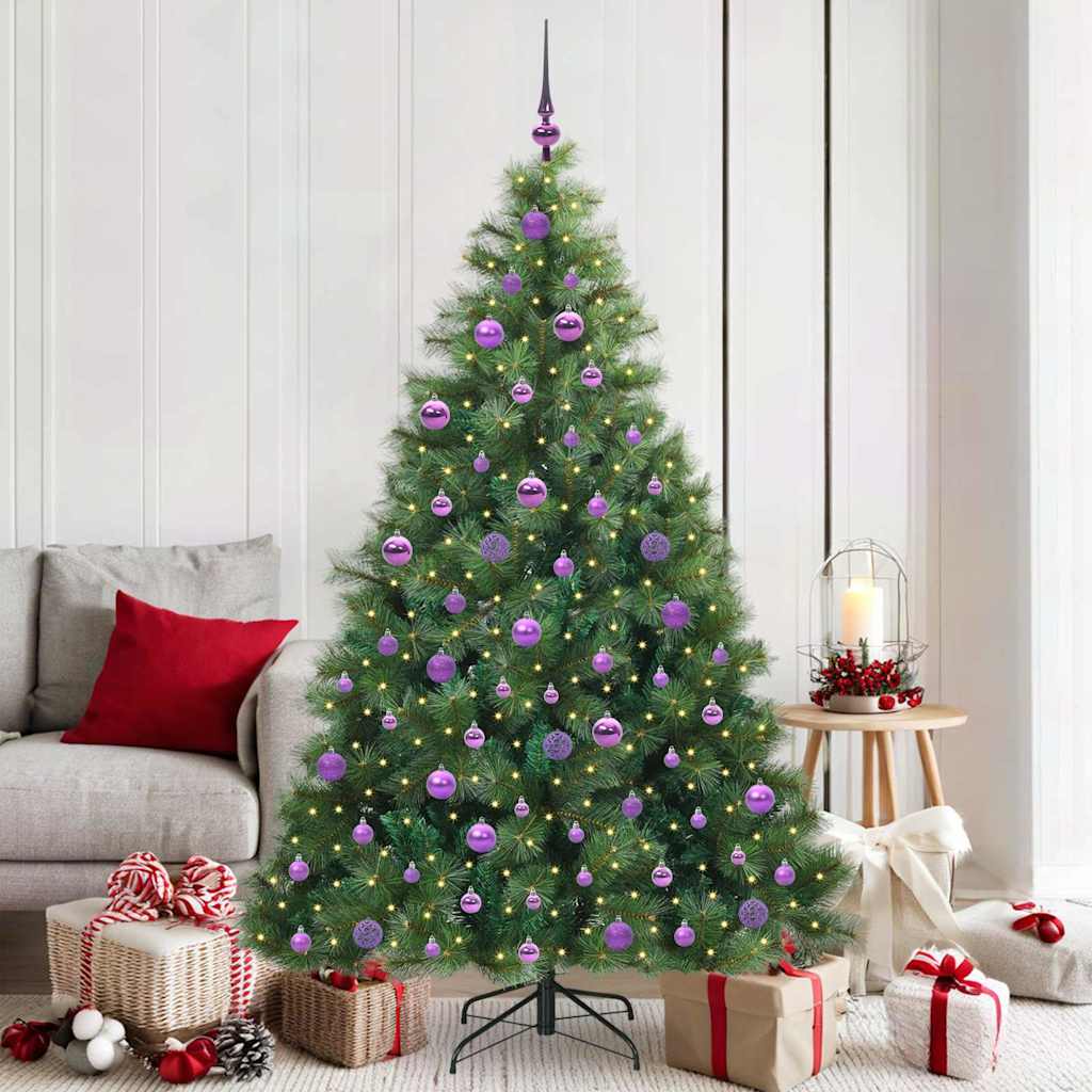 Künstlicher Weihnachtsbaum mit 300 LEDs Grün 180 cm PE und PVC