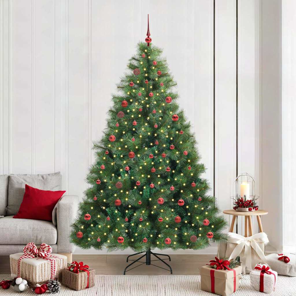 Künstlicher Weihnachtsbaum mit 300 LEDs Grün 210 cm PE und PVC
