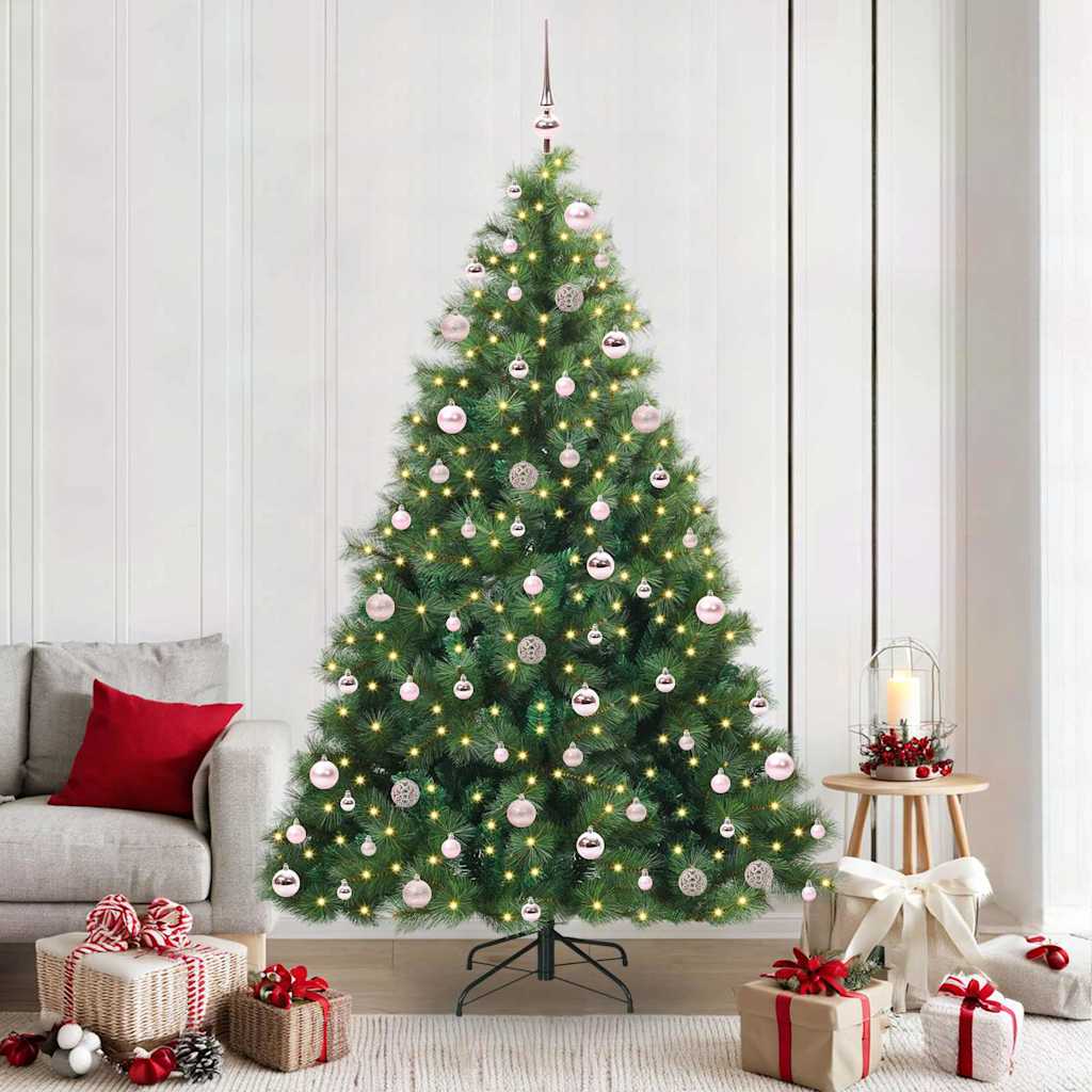 Künstlicher Weihnachtsbaum mit 300 LEDs Grün 210 cm PE und PVC