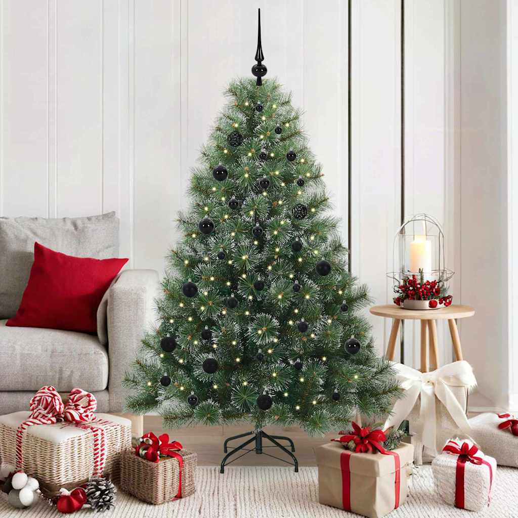Künstlicher Weihnachtsbaum mit 150 LEDs Grün 150 cm PE und PVC
