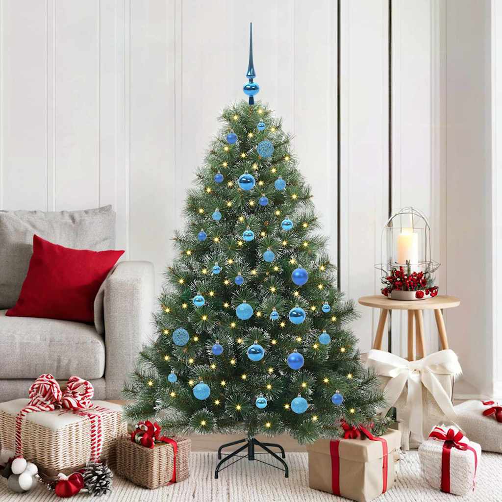 Künstlicher Weihnachtsbaum mit 150 LEDs Grün 150 cm PE und PVC
