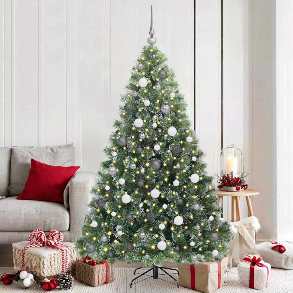 Künstlicher Weihnachtsbaum mit 300 LEDs Grün 180 cm PE und PVC