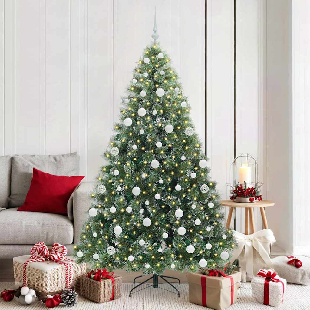 Künstlicher Weihnachtsbaum mit 300 LEDs Grün 180 cm PE und PVC