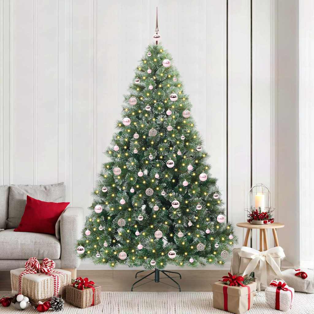 Künstlicher Weihnachtsbaum mit 300 LEDs Grün 210 cm PE und PVC