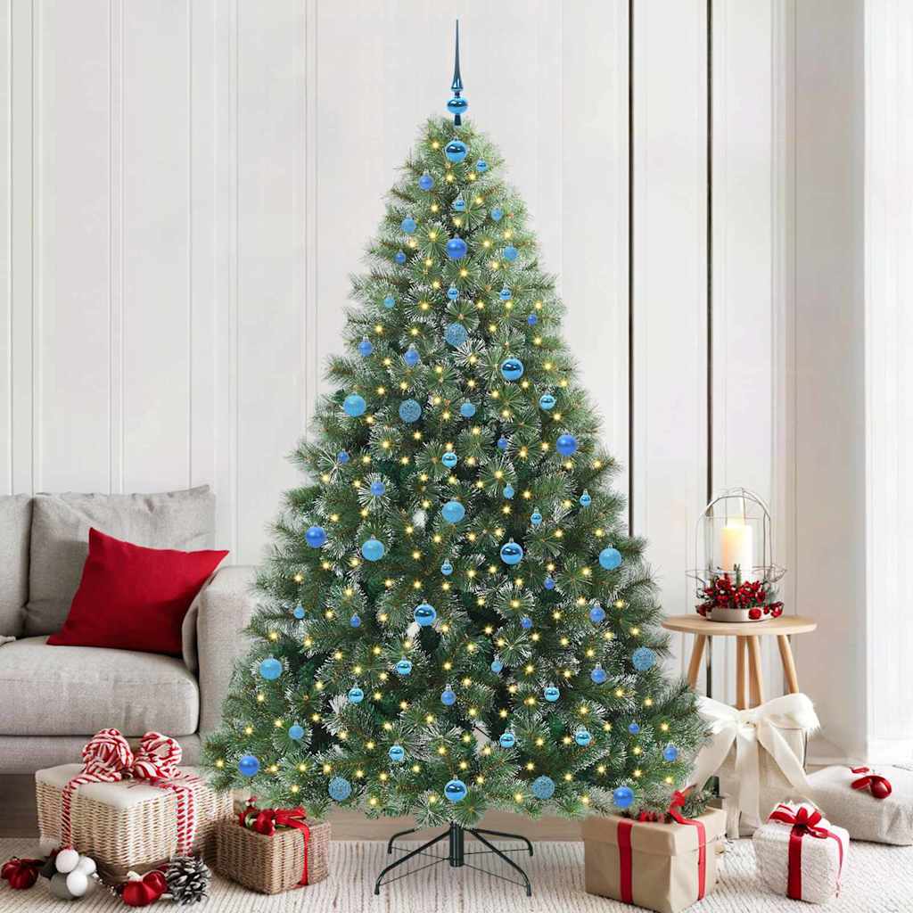 Künstlicher Weihnachtsbaum mit 300 LEDs Grün 210 cm PE und PVC