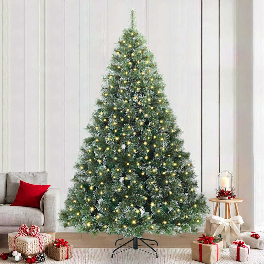 Künstlicher Weihnachtsbaum mit 300 LEDs Grün 240 cm PE und PVC