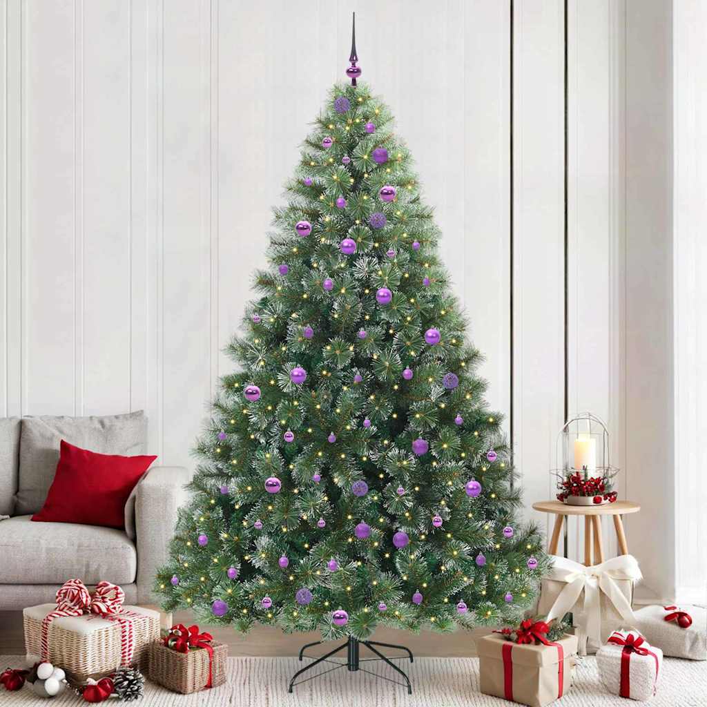 Künstlicher Weihnachtsbaum mit 300 LEDs Grün 240 cm PE und PVC
