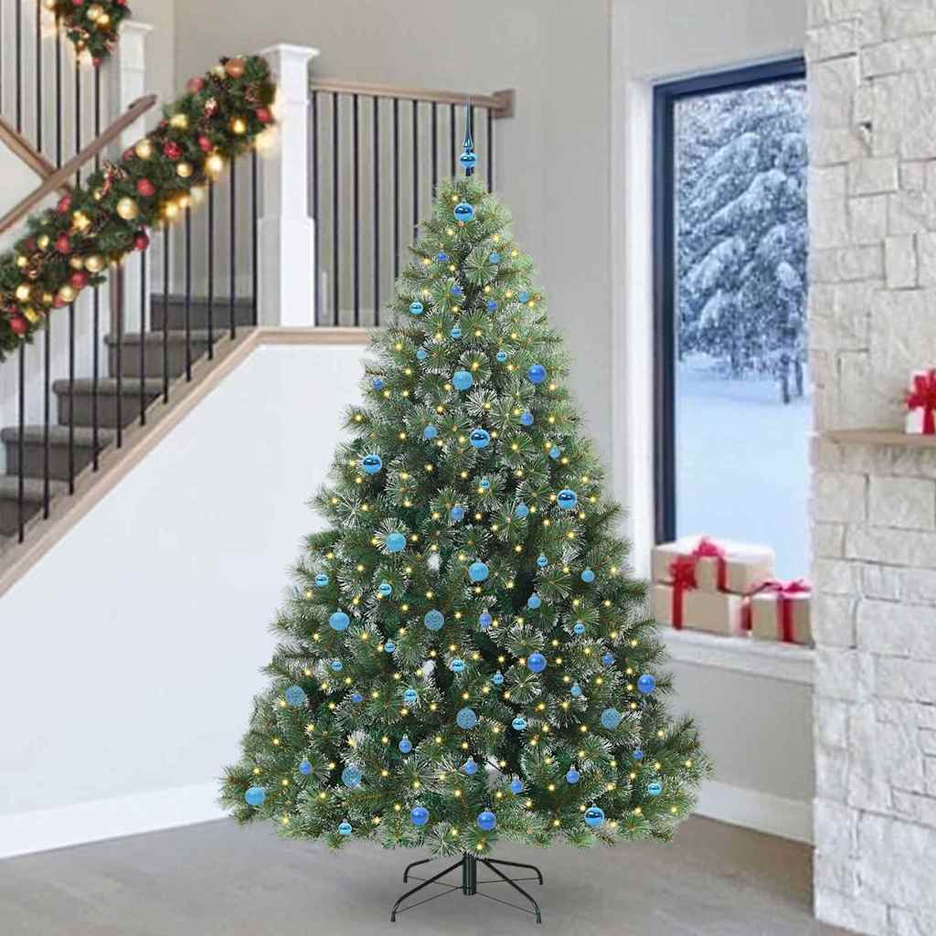 Künstlicher Weihnachtsbaum mit 300 LEDs Grün 240 cm PE und PVC