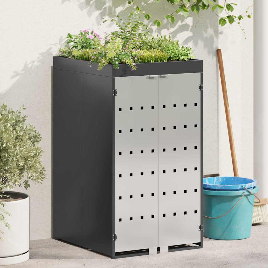 Mülltonnenlager mit Pflanzerdach für 240L Tonne Edelstahl