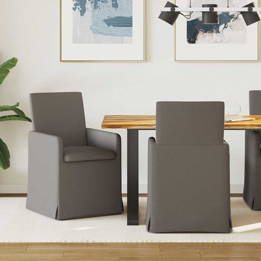 Esszimmerstühle 2 stk. Leinen Hellgrau 57 x 67 x 95 cm