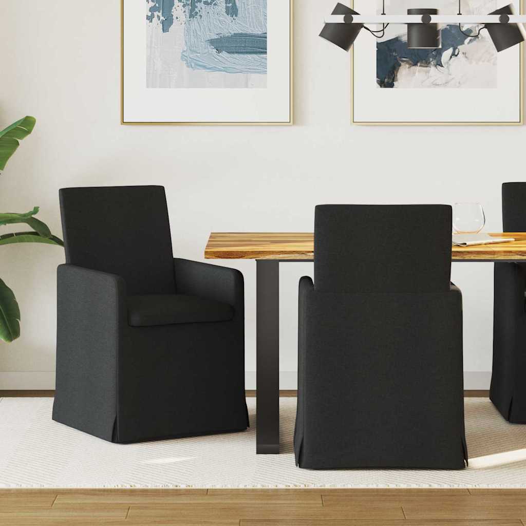 Esszimmerstühle 2 stk. Stoff Schwarz 57 x 67 x 95 cm