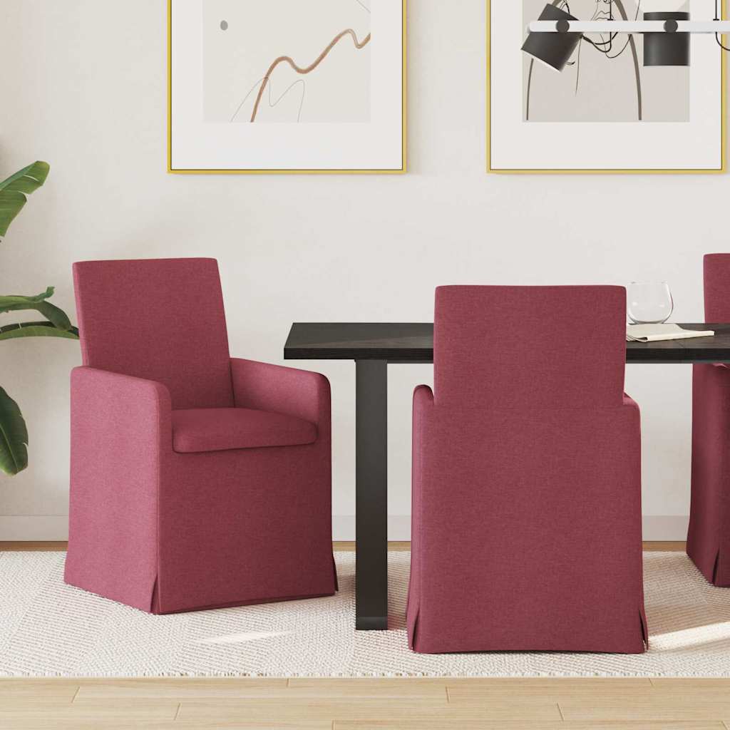 Esszimmerstühle 2 stk. Stoff Weinrot 57 x 67 x 95 cm