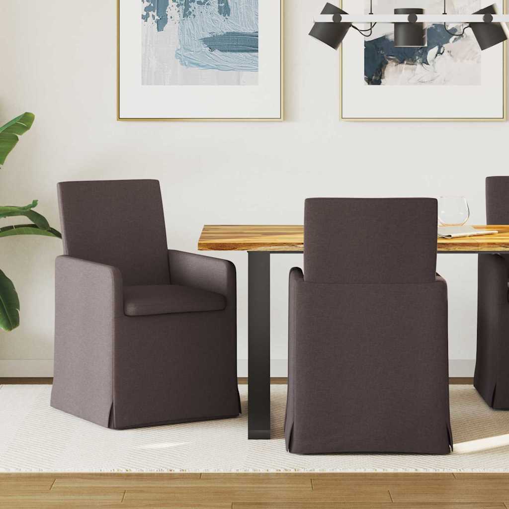 Esszimmerstühle 2 stk. Stoff Dunkelbraun 57 x 67 x 95 cm