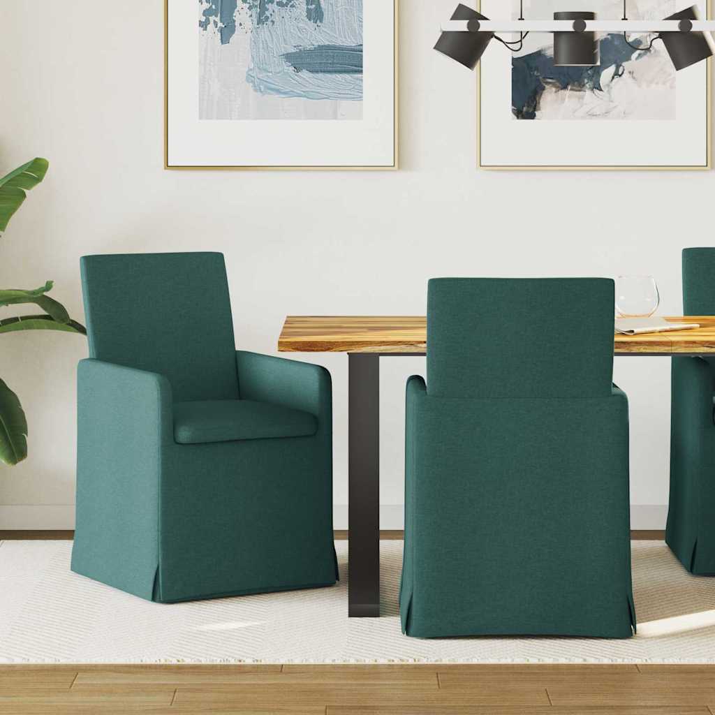 Esszimmerstühle 2 stk. Stoff Dunkelgrün 57 x 67 x 95 cm
