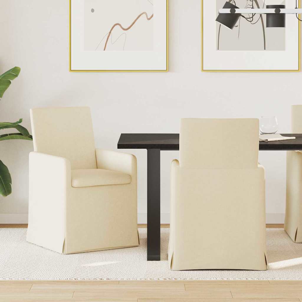 Esszimmerstühle 2 stk. Stoff Creme 57 x 67 x 95 cm