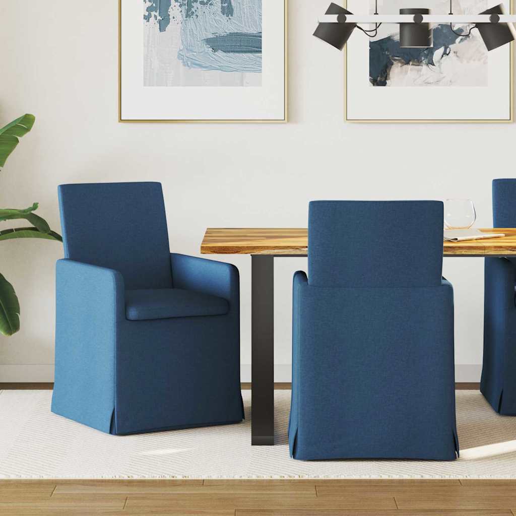 Esszimmerstühle 2 stk. Stoff Blau 57 x 67 x 95 cm