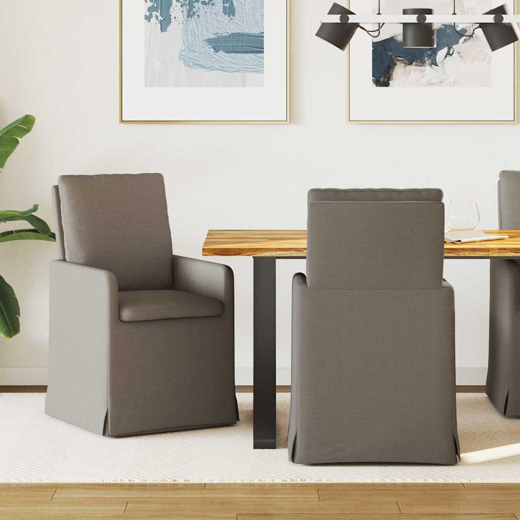 Esszimmerstühle 2 stk. Leinen Hellgrau 57 x 67 x 98 cm