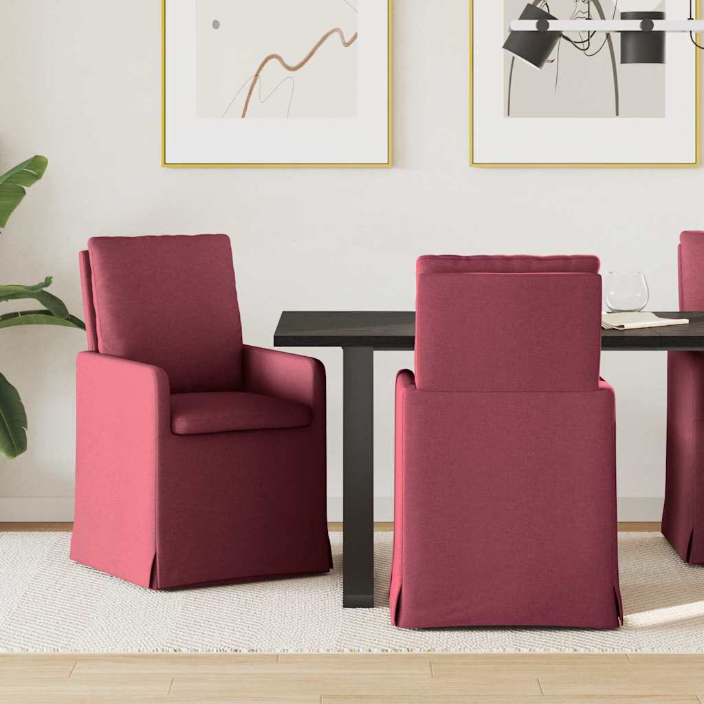 Esszimmerstühle 2 stk. Stoff Weinrot 57 x 67 x 98 cm