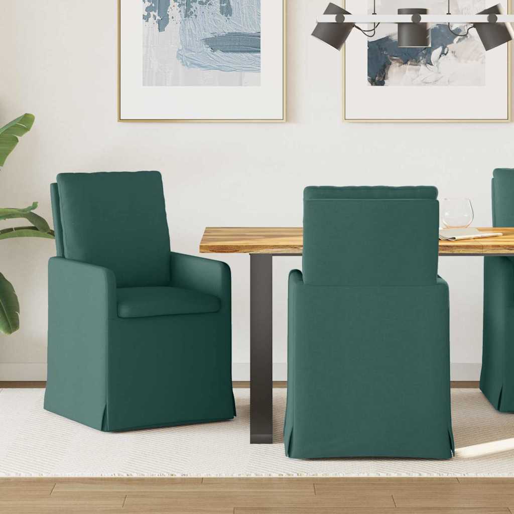 Esszimmerstühle 2 stk. Stoff Dunkelgrün 57 x 67 x 98 cm
