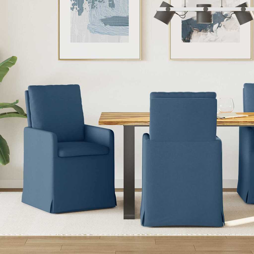 Esszimmerstühle 2 stk. Stoff Blau 57 x 67 x 98 cm