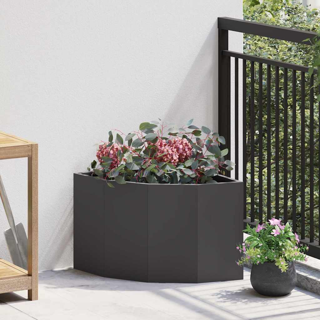 Eckpflanzer Schwarz 45 x 45 x 35 cm Stahl