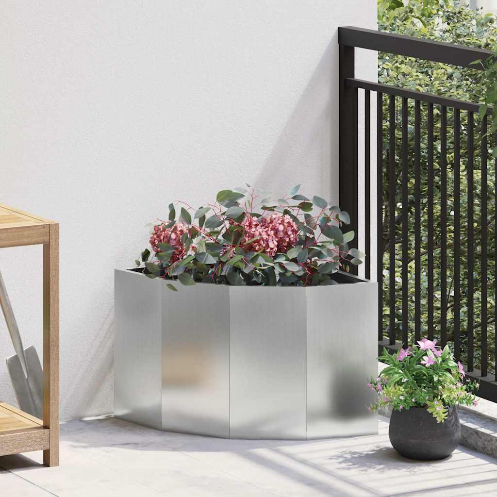 Eckpflanzer Silber 45 x 45 x 35 cm Verzinkter Stahl