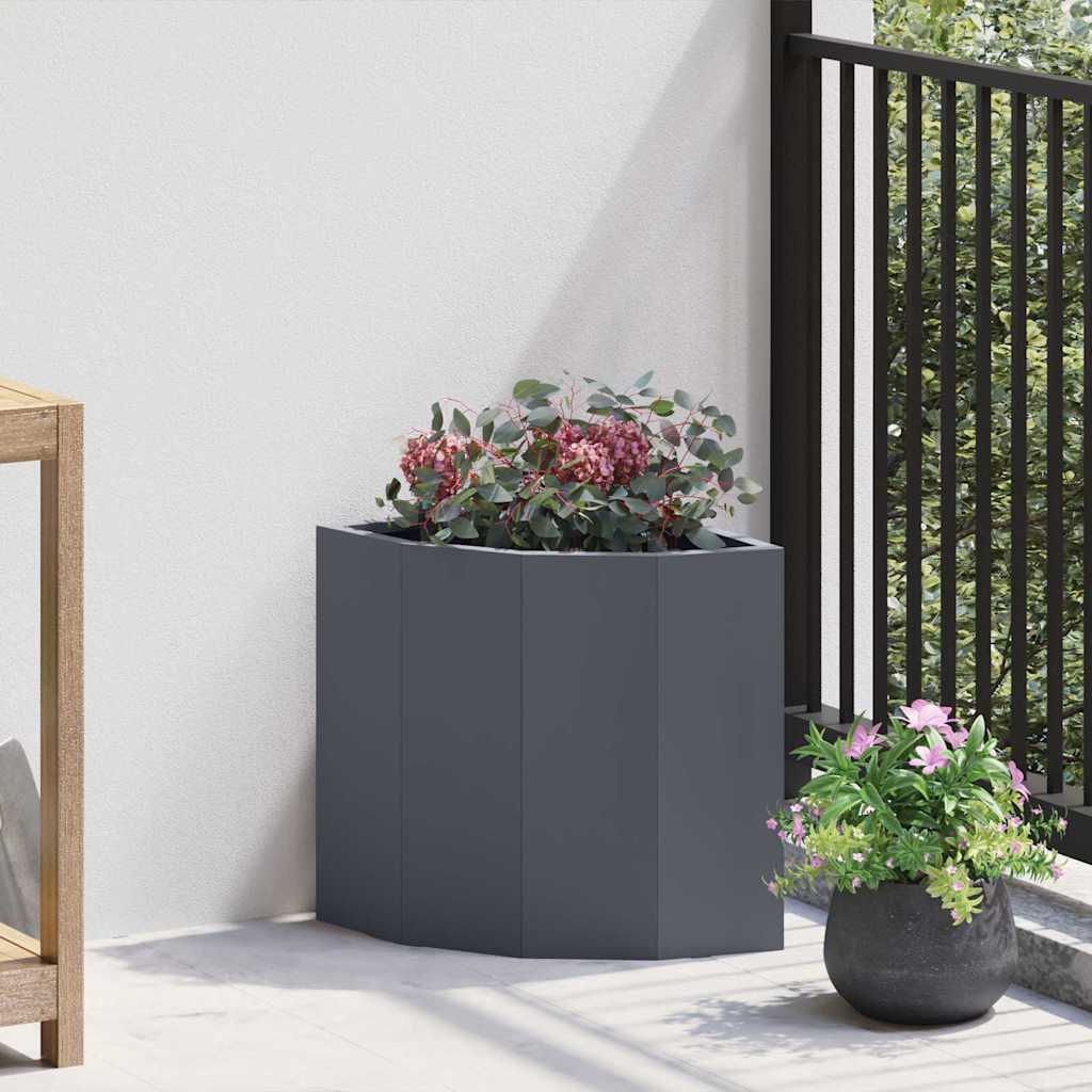 Eckpflanzer Anthrazit 30 x 30 x 35 cm Stahl