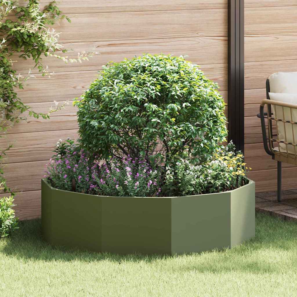 Pflanzkübel Olive Grün 120 x 120 x 35 cm Stahl