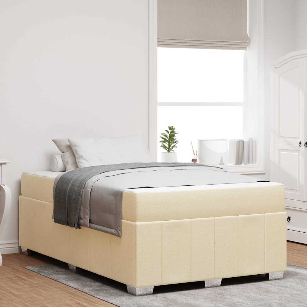 Bettrahmen mit Matratze Creme 120 x 190 cm Stoff