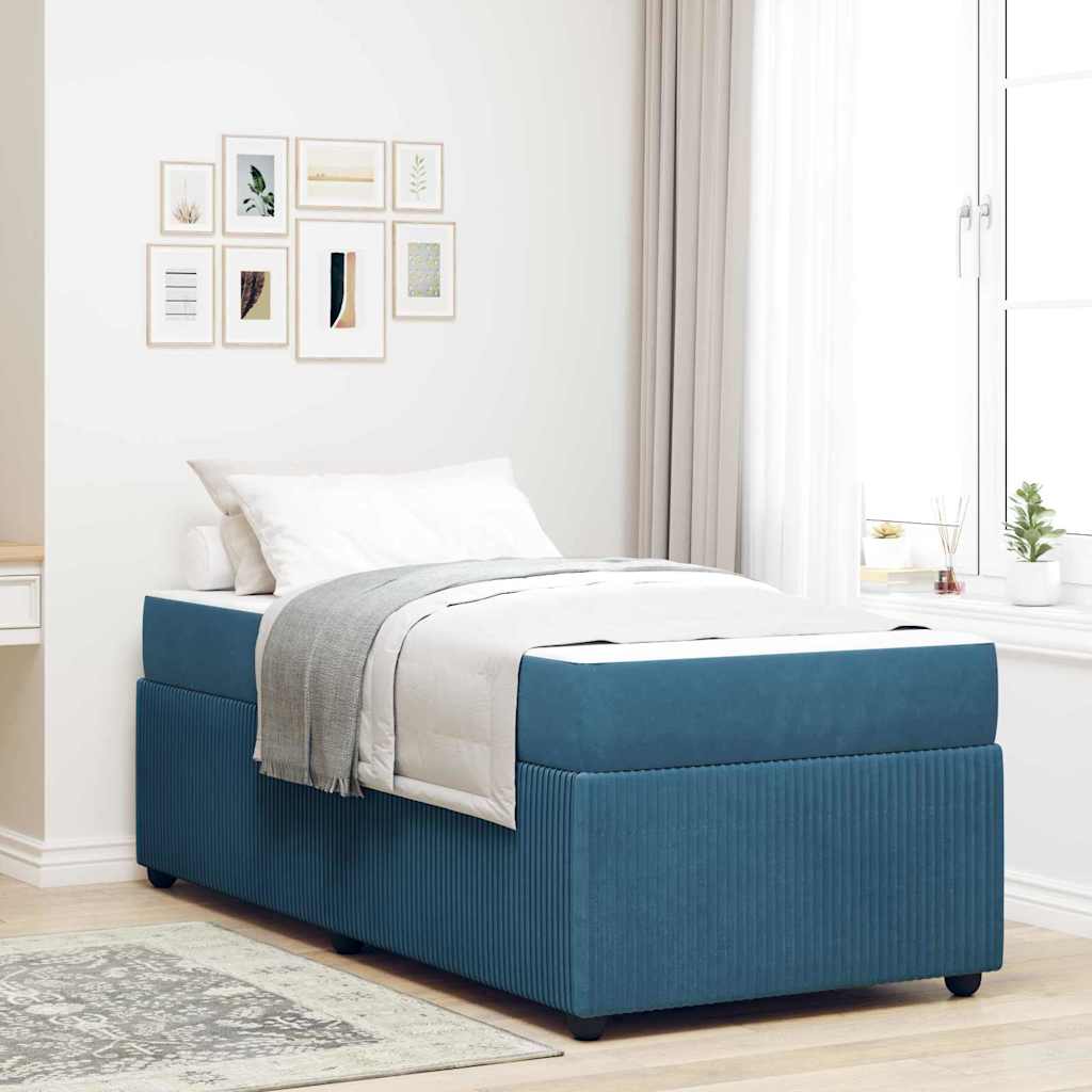 Bettrahmen Blau 90 x 200 cm Stoff