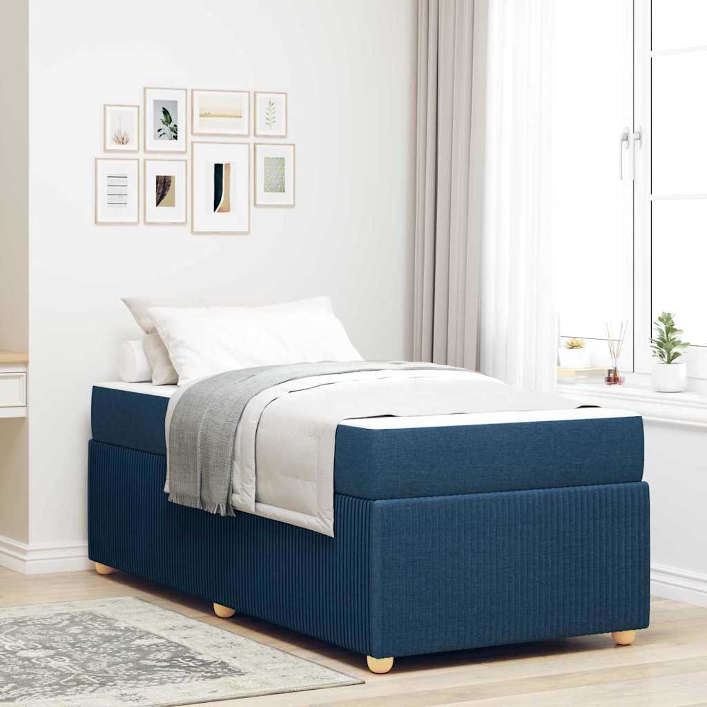 Bettrahmen Blau 100 x 200 cm Stoff