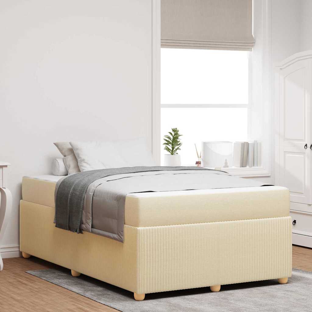 Bettrahmen Creme 120 x 190 cm Stoff
