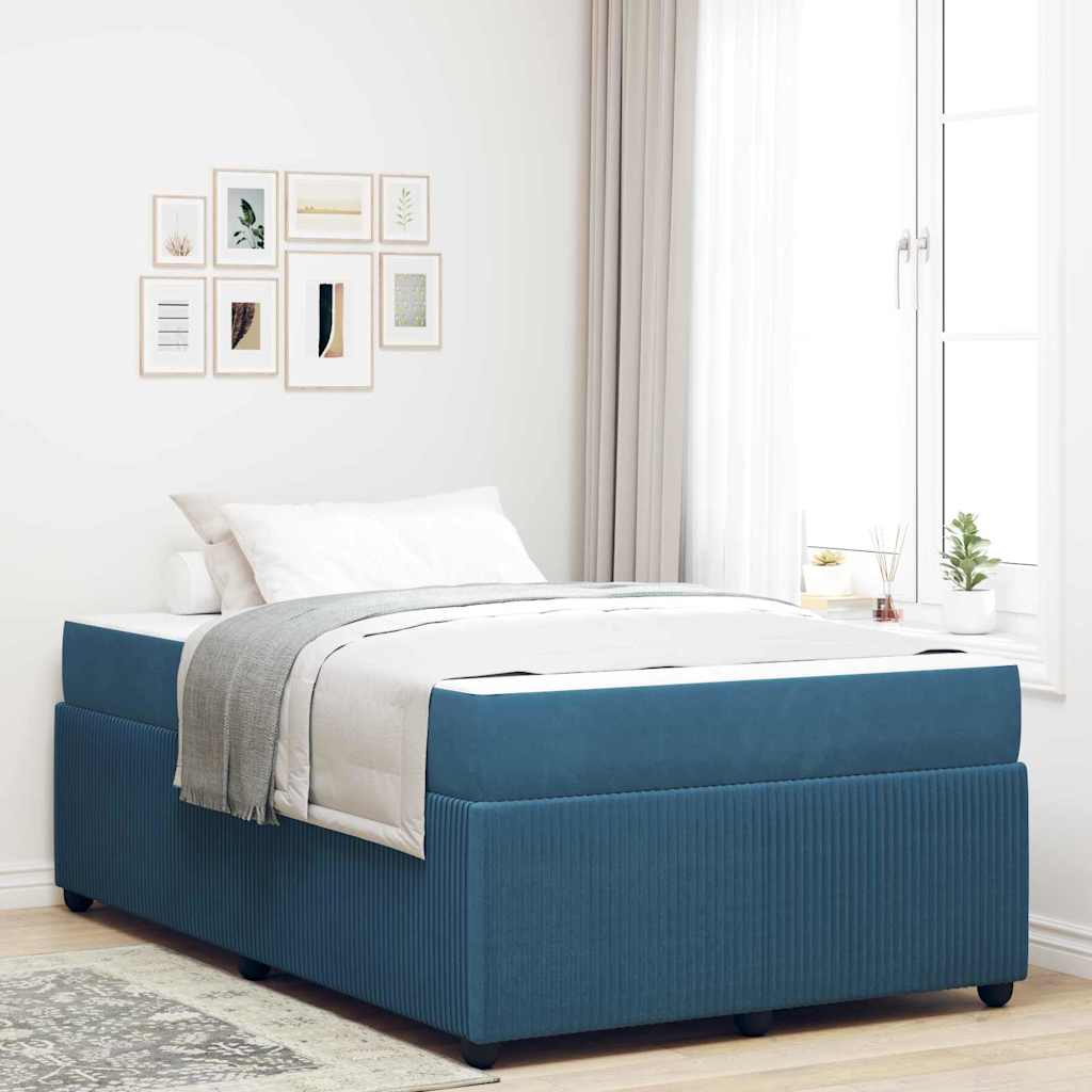 Bettrahmen Blau 120 x 190 cm Stoff