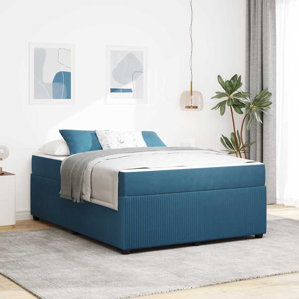 Bettrahmen Blau 140 x 200 cm Stoff