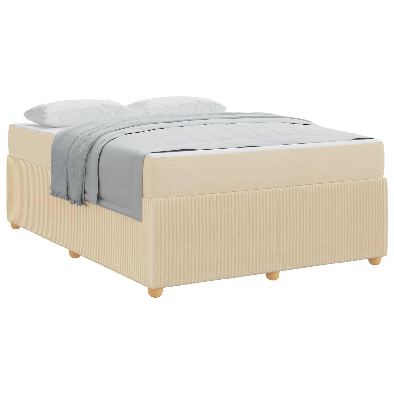 Bettrahmen Creme 160 x 200 cm Stoff