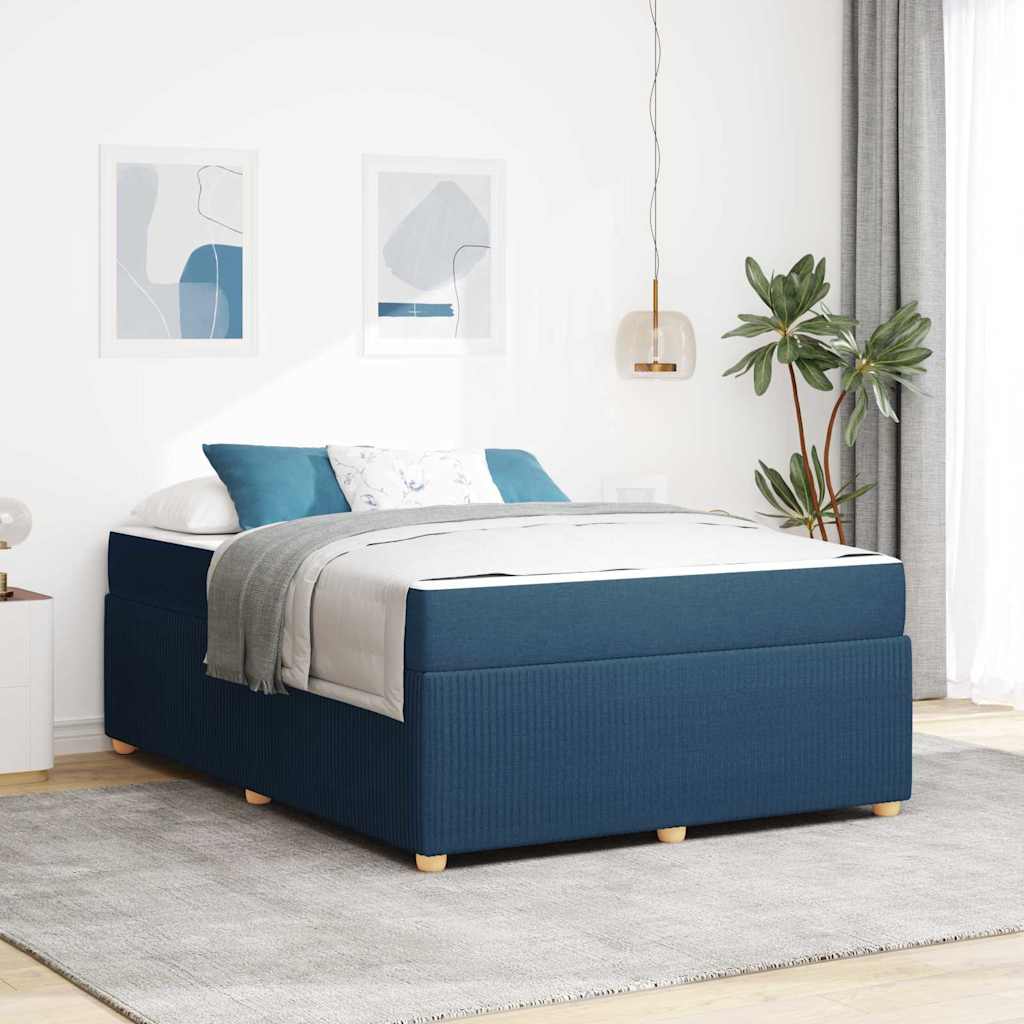 Bettrahmen Blau 160 x 200 cm Stoff
