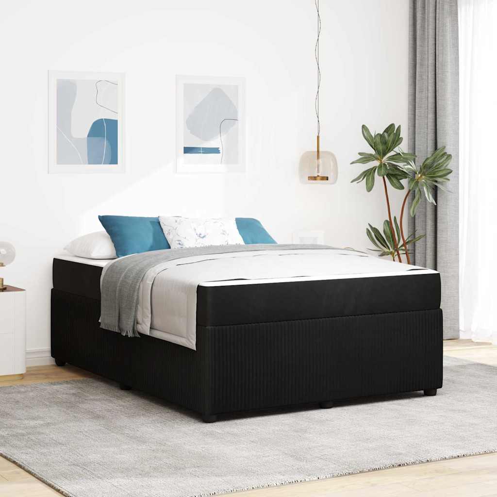 Bettrahmen Schwarz 160 x 200 cm Stoff