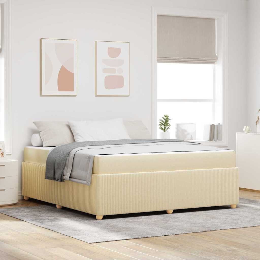 Bettrahmen Creme 180 x 200 cm Stoff