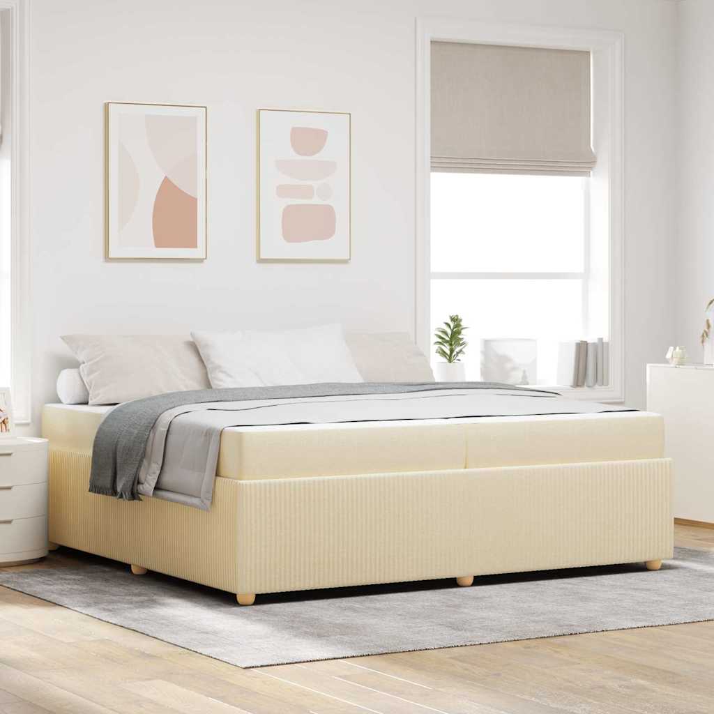Bettrahmen Creme 200 x 200 cm Stoff