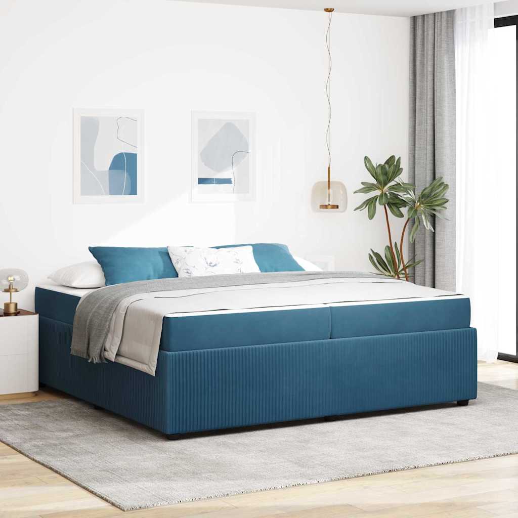 Bettrahmen Blau 200 x 200 cm Stoff